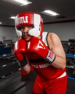 TITLE Boxing Aerovent Elite USA Boxing Competition Headgear – With Cheeks -Titleboxing Shop ACHEXRD 1