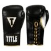 TITLE Boxeo Mexican Leather Lace Training Gloves Quatro -Titleboxing Shop BATGL4 BK WH 1