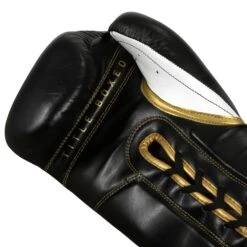TITLE Boxeo Mexican Leather Lace Training Gloves Quatro -Titleboxing Shop BATGL4 BK WH 5