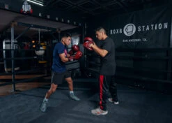 TITLE Boxing Blood Red Leather Punch Mitts -Titleboxing Shop BRMMPMRD 5