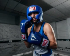TITLE Classic USA Boxing Competition Headgear – With Cheeks -Titleboxing Shop CACHXBL 1