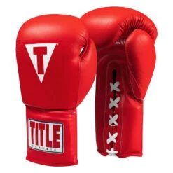 TITLE Classic Leather Lace Training Gloves 2.0 -Titleboxing Shop CTSGL2 RD 02
