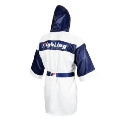 Fighting Full Length Robe -Titleboxing Shop FFLR WH BL 4