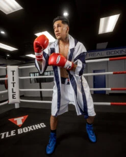 Fighting Full Length Robe -Titleboxing Shop FFLRWHBL