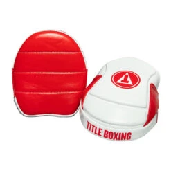 TITLE Boxing Fighting Fresh Leather Punch Mitts -Titleboxing Shop FFPM RD WH 4