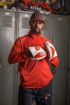 TITLE Boxing Fighting Fresh Leather Punch Mitts -Titleboxing Shop FFPM WH RD