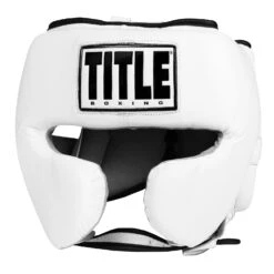 TITLE Boxing Leather Sparring Headgear -Titleboxing Shop FTHG WH 2