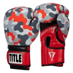 TITLE Boxing Infused Foam Camo Color Pop Bag Gloves -Titleboxing Shop IFSCPBG GR RD 2