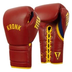 KRONK Boxing Gym Lace-Up Training Gloves -Titleboxing Shop KNKSG RD GD 2