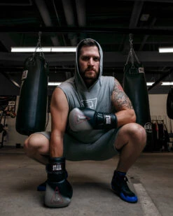 TITLE Boxing Outline Sleeveless Hoodie -Titleboxing Shop LTA3GR 2