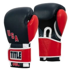 TITLE Boxing Sugar Ray Leonard 1976 Montreal Special Edition Leather Training Gloves -Titleboxing Shop SRLOTG 2