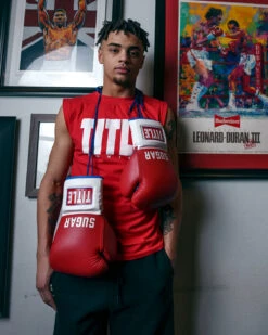 TITLE Boxing Sugar Ray Leonard Signature Leather Sparring Gloves -Titleboxing Shop SRLSLSG 4 2