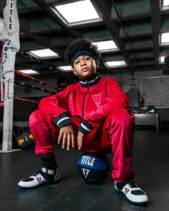 TITLE "Boxing Ain't Easy" Velour Warm Up -Titleboxing Shop TB166RDBKWH 7 1