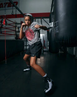 TITLE Boxing Women's Vintage Short Sleeve Hooded Tee 20 TITLE Boxing Women's Vintage Short Sleeve Hooded Tee -Titleboxing Shop TBWTS213GR 2