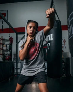 TITLE Boxing Women's Vintage Short Sleeve Hooded Tee 19 TITLE Boxing Women's Vintage Short Sleeve Hooded Tee -Titleboxing Shop TBWTS213GR 3