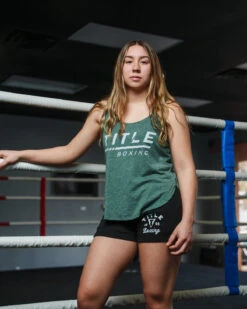 TITLE Boxing Women's Striped Wordmark Cropped Tank 17 TITLE Boxing Women's Striped Wordmark Cropped Tank -Titleboxing Shop TBWTS216GN 1