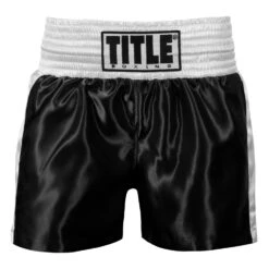 TITLE Boxing Professional Women’s Satin Striped Boxing Trunks 24 TITLE Boxing Professional Women’s Satin Striped Boxing Trunks -Titleboxing Shop TPBTW2 BK WH 2