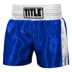 TITLE Boxing Professional Women’s Satin Striped Boxing Trunks 27 TITLE Boxing Professional Women’s Satin Striped Boxing Trunks -Titleboxing Shop TPBTW2 BL WH 1