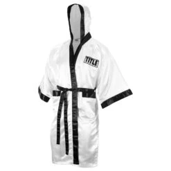 TITLE Boxing Full Length Robe -Titleboxing Shop TSRFL WH BK 2