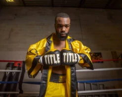 TITLE Boxing Pro Full Length Boxing Robe -Titleboxing Shop TSRFL2BKGD 1