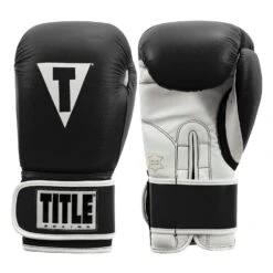 TITLE Boxing Pro Style Leather Training Gloves 3.0 -Titleboxing Shop TVVTG3 BK WH 01