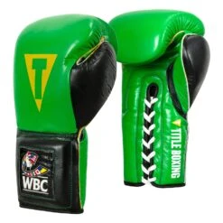 WBC By TITLE Boxing Sparring Gloves -Titleboxing Shop WBCSG GN BK 02