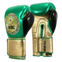 WBC By TITLE Boxing Green Belt Bag Gloves -Titleboxing Shop WGBBG GN GD BK 2