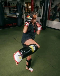 BOOM BOOM Boxing Bomber Youth Shin Guards -Titleboxing Shop bbbsgy y bk 3