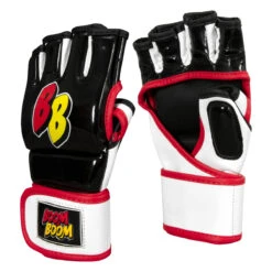 BOOM BOOM Boxing Bomber Youth MMA Gloves -Titleboxing Shop bbmmgy bk wh rd 02