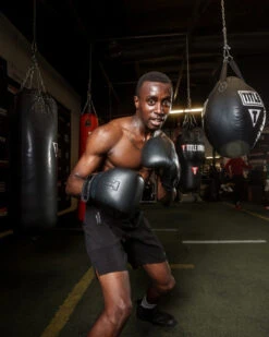 TITLE Black Old School Leather Pro Bag Gloves 14 TITLE Black Old School Leather Pro Bag Gloves -Titleboxing Shop bktbg bk 1