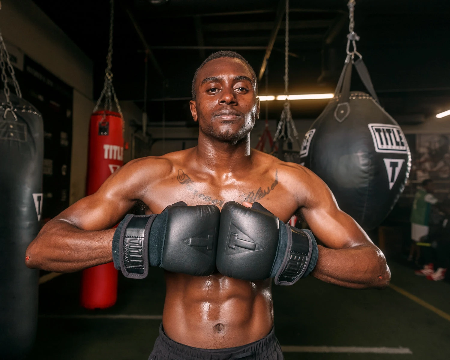 TITLE Black Old School Leather Pro Bag Gloves 9 TITLE Black Old School Leather Pro Bag Gloves - Image 7