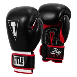 TITLE Boxing Leather Big League Bag Gloves -Titleboxing Shop blbg2 bk rd 02