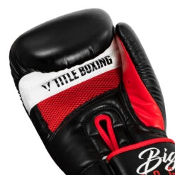 TITLE Boxing Leather Big League Bag Gloves -Titleboxing Shop blbg2 bk rd 05