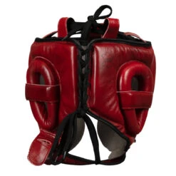 TITLE Boxing Blood Red Leather Sparring Headgear -Titleboxing Shop brhg rd gr 04