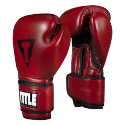TITLE Boxing Blood Red Leather Training Gloves -Titleboxing Shop brtg rd 002