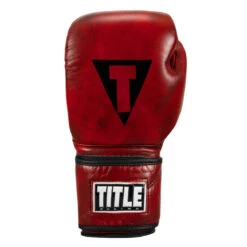 TITLE Boxing Blood Red Leather Training Gloves -Titleboxing Shop brtg rd 003