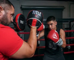 TITLE Boxing Leather Combination Focus Mitts 2.0 -Titleboxing Shop cbfpm2 rd bk 3