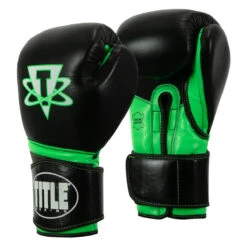 TITLE Boxing Leather Cosmic Training Gloves 12 TITLE Boxing Leather Cosmic Training Gloves -Titleboxing Shop costg bk gn 02