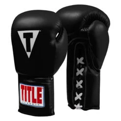 TITLE Classic Leather Lace Training Gloves 2.0 -Titleboxing Shop ctsgl2 bk 02