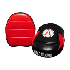 TITLE Boxing Fighting Fresh Leather Punch Mitts -Titleboxing Shop ffpm bk rd 4
