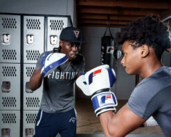 Fighting Force Micro Leather Punch Mitts -Titleboxing Shop ftgmpm wh bl 4