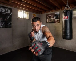 TITLE Boxing Defender Sublimated Glove Wraps -Titleboxing Shop ksgw bk rd 3 1