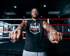 TITLE Boxing Jumbo Logo Sleeveless Hoodie -Titleboxing Shop lta4 bk 1 1