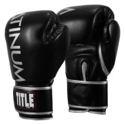 TITLE Platinum Prolific Boxing Bag Gloves -Titleboxing Shop plbg bk sv 2 1
