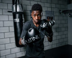 TITLE Platinum Prolific Boxing Bag Gloves -Titleboxing Shop plbg bk sv 2 1