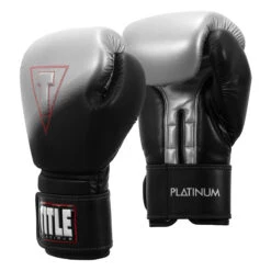 TITLE Platinum Proclaim Power Boxing Bag Gloves -Titleboxing Shop ptppbg bk sv 02