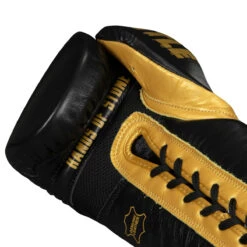 TITLE Boxing Roberto Duran Leather Sparring Gloves -Titleboxing Shop rdsg bk gd 05