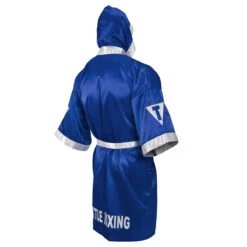 TITLE Boxing Pro Full Length Boxing Robe -Titleboxing Shop tsrfl2 bl wh 02