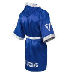 TITLE Boxing Pro Full Length Boxing Robe -Titleboxing Shop tsrfl2 bl wh 04