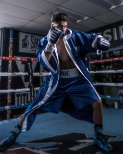 TITLE Boxing Pro Full Length Boxing Robe -Titleboxing Shop tsrfl2 blwh